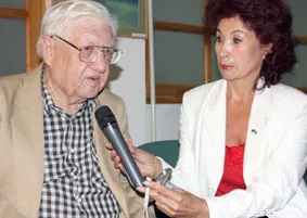 Саят Джансугуров и Татьяна Жандильдина, редактор немецкой программы на радио «Казахстан».