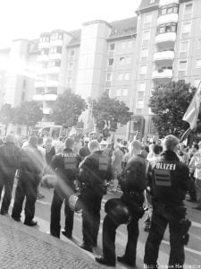 Die Demo gegen die Politik Israels wurde von der Polizei begleitet. | Bild: Chinara Harjehusen