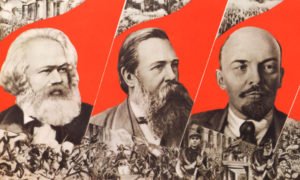 Vordenker des Sozialismus: Karl Marx, Friedrich Engels, Wladimir Iljitsch Lenin.