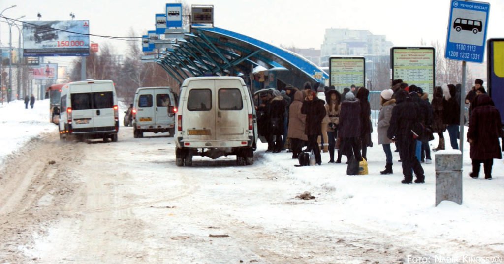 Marshrutkas in Russland.