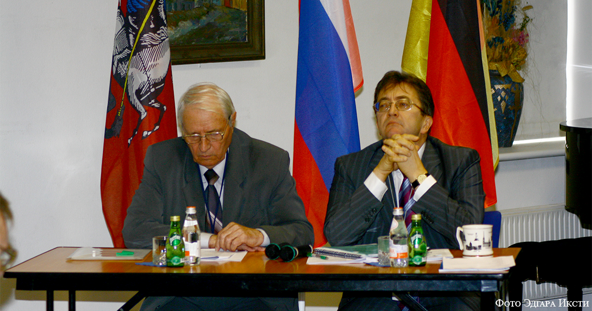 Ветеран общественного движения российских немцев, Эдвин Гриб и Генрих Мартенс, председатель Международного союза немецкой культуры