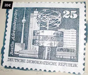 Увеличенные копии германских почтовых марок.