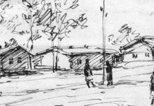 Просторное на участке Ордабас И.А. Борхман. В степном селе, 1950-е годы