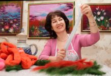 Шерстяная живопись Карагандинская художница Евгения Шульц