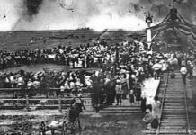 Как это было 100 лет назад: немцы Казахстана в 1922 году Митинг, посвященный прибытию первого поезда из Петропавловска в Кокчетав. 1922 г.