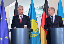 Касым-Жомарт Токаев и Олаф Шольц провели брифинг для прессы