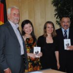 Abgeordneter Wolfgang Börnsen, Musikerin Lejla Achmetowa, IPS-Stipendiatin Julia Botschkowskaja und Botschafter  Dr. Nurlan Onzhanov (von links nach rechts).
