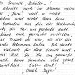 Eines der zahlreichen Dankschreiben, die Hildegard Schäfer erhält.
