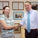 Gastdozentin Frau Dinara Minnigulowa und HSS-Projektleiter Herr Dr. Meier.