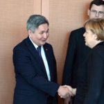 Bundeskanzlerin Merkel empfing den kirgisischen Pr&auml;sidenten Atambajew in Berlin.