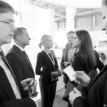 Bildmitte: DAZ im Gespräch mit (von li.) Torsten Roser (Generalkonsulat Almaty), Susanne Lein und Daniel Lafond (deutsches Bundesministerium für Wirtschaft und Technologie) | Bild: GK Almaty