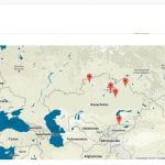 Karte der Sprachlernzentren Kasachstan und Kirgisistan