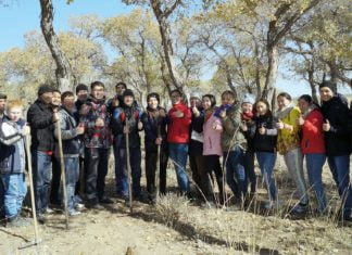 Schüler erhalten vom Aussterben bedrohte Turanga-Pappel