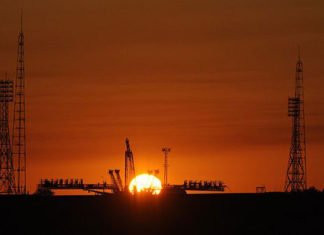 Baikonur bald ohne Russland? Startrampe 1 des Kosmodroms Baikonur vor dem Rollout der Sojus TMA-13
