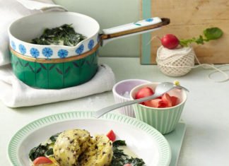 Kartoffel-Morchel-Knödel mit Rahmspinat Kartoffel-Morchel-Knödel mit Rahmspinat