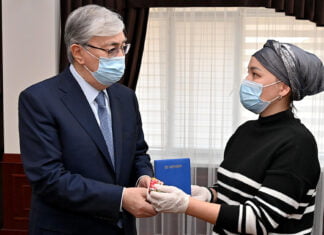 Präsident Tokajew in Almaty