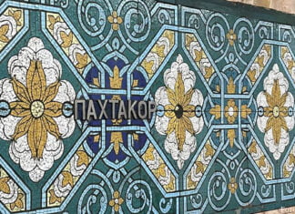 Die Unterwelt von Taschkent Die Station „Pachtakor“ beeindruckt mit farbigen Mosaikplatten.